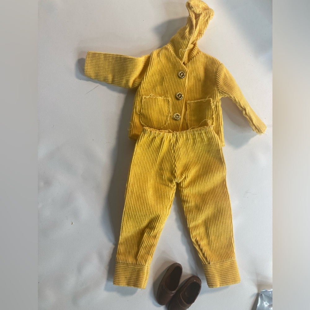 Barbie ken Fashion Doll yellow corduroy vintage outfit